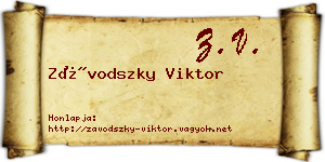Závodszky Viktor névjegykártya